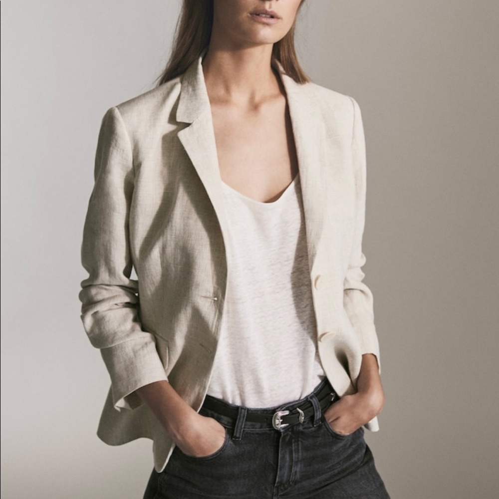 massimo dutti linen blazer